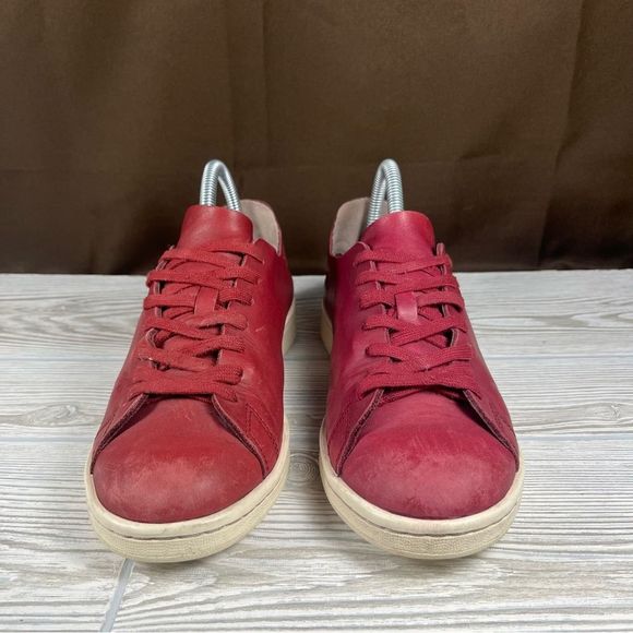 Adidas Stan Smith Nude Burgundy Low Top Sneaker Casual Shoe Womens 7 - Picture 2 of 8